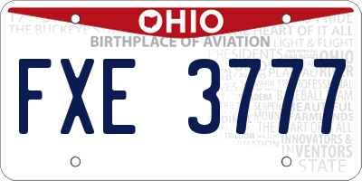 OH license plate FXE3777