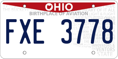 OH license plate FXE3778
