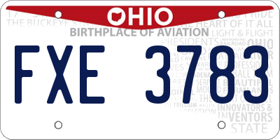 OH license plate FXE3783