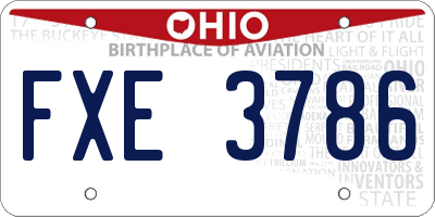 OH license plate FXE3786