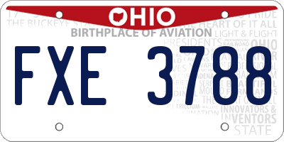 OH license plate FXE3788