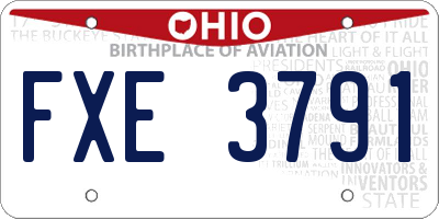 OH license plate FXE3791