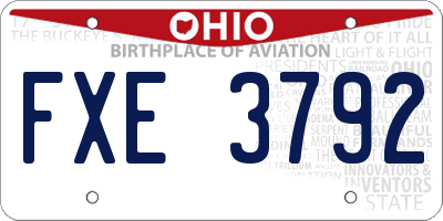 OH license plate FXE3792