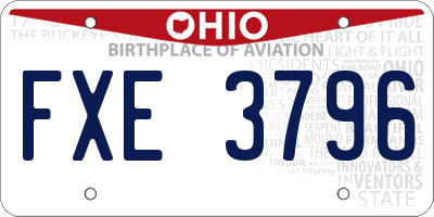 OH license plate FXE3796