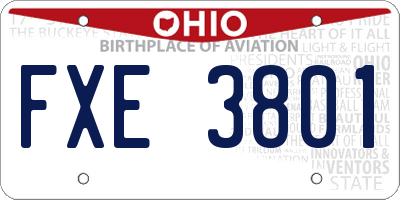 OH license plate FXE3801