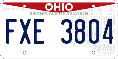 OH license plate FXE3804