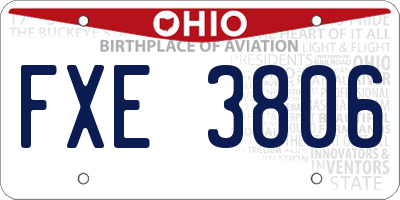 OH license plate FXE3806