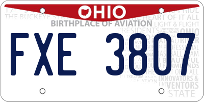 OH license plate FXE3807