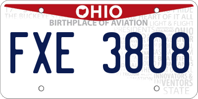 OH license plate FXE3808