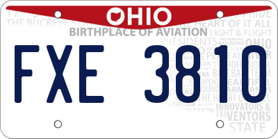 OH license plate FXE3810