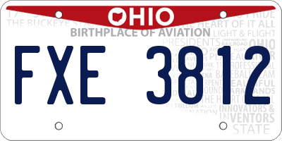 OH license plate FXE3812