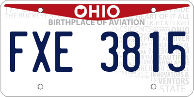 OH license plate FXE3815