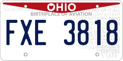 OH license plate FXE3818