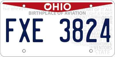 OH license plate FXE3824