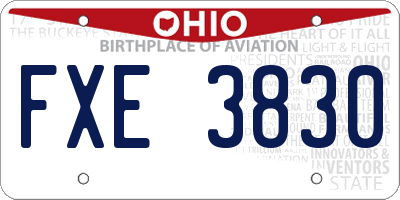 OH license plate FXE3830