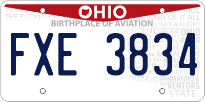 OH license plate FXE3834
