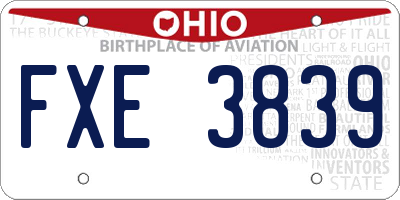 OH license plate FXE3839