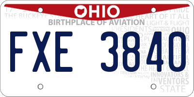 OH license plate FXE3840