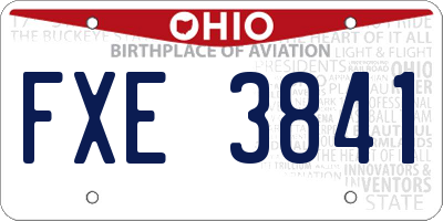 OH license plate FXE3841