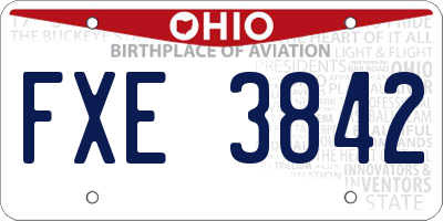 OH license plate FXE3842