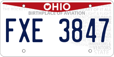 OH license plate FXE3847