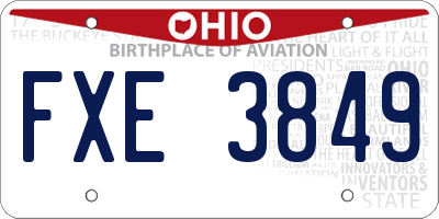 OH license plate FXE3849