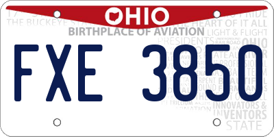 OH license plate FXE3850