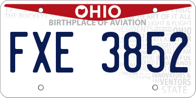 OH license plate FXE3852