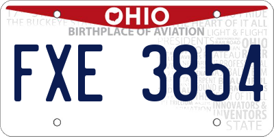 OH license plate FXE3854
