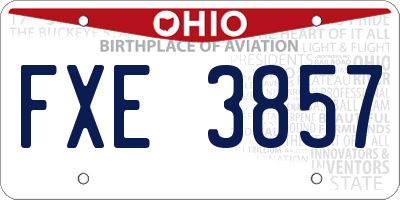 OH license plate FXE3857
