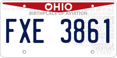 OH license plate FXE3861