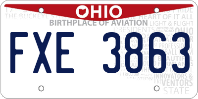 OH license plate FXE3863