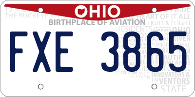 OH license plate FXE3865