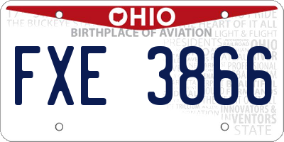 OH license plate FXE3866