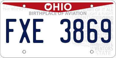 OH license plate FXE3869