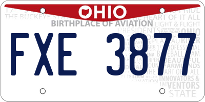 OH license plate FXE3877