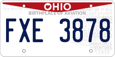 OH license plate FXE3878
