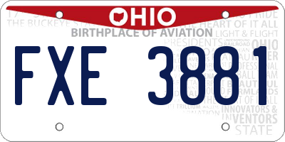 OH license plate FXE3881
