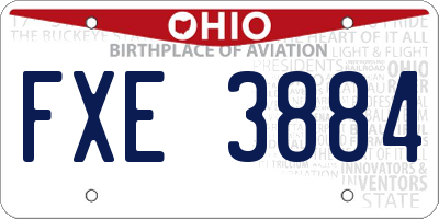 OH license plate FXE3884