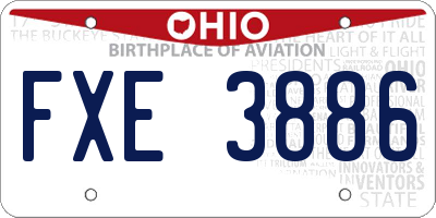 OH license plate FXE3886