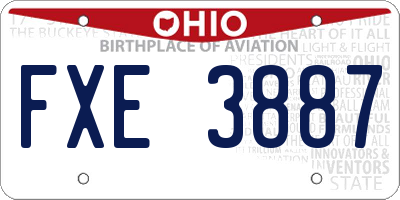 OH license plate FXE3887