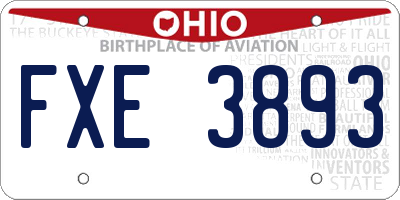 OH license plate FXE3893