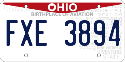 OH license plate FXE3894