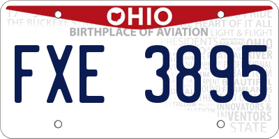 OH license plate FXE3895