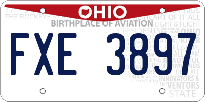 OH license plate FXE3897