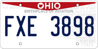 OH license plate FXE3898