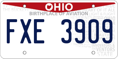 OH license plate FXE3909
