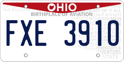 OH license plate FXE3910