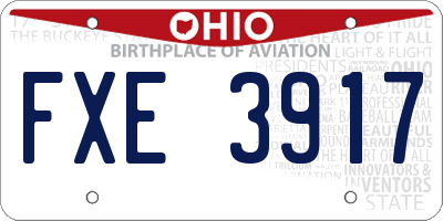 OH license plate FXE3917