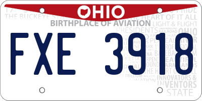 OH license plate FXE3918